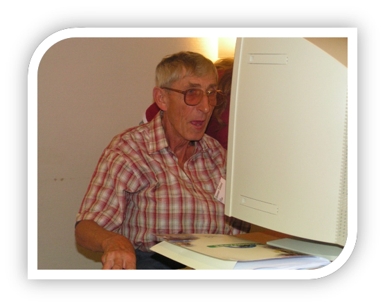 Man in front of computer